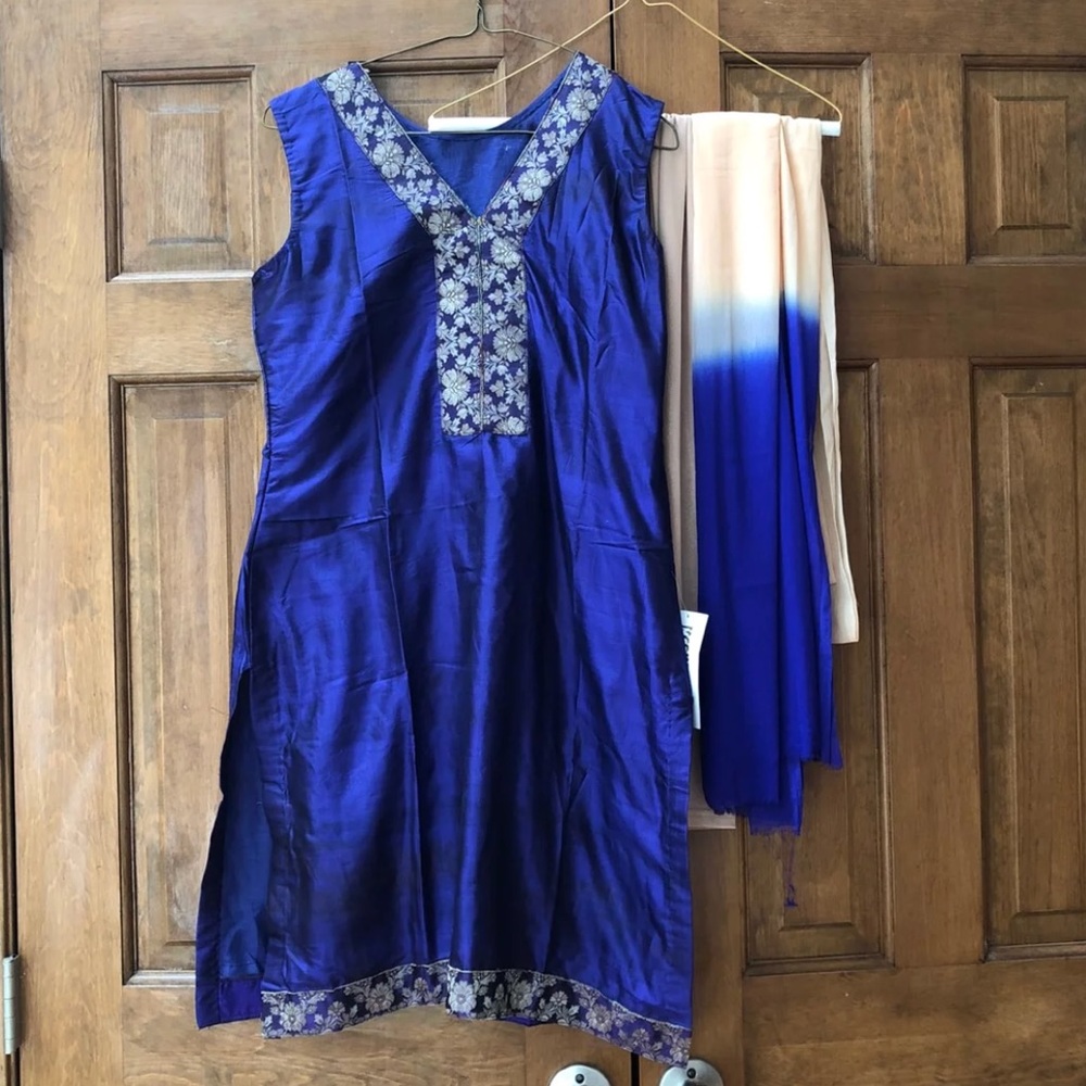 Purple Silk Churidar Suit